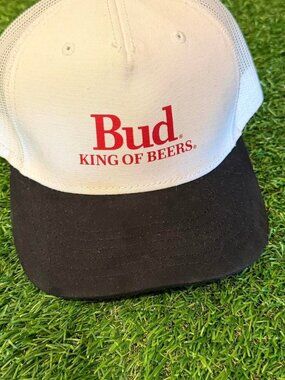 Budweiser Men's White and Cream Hat